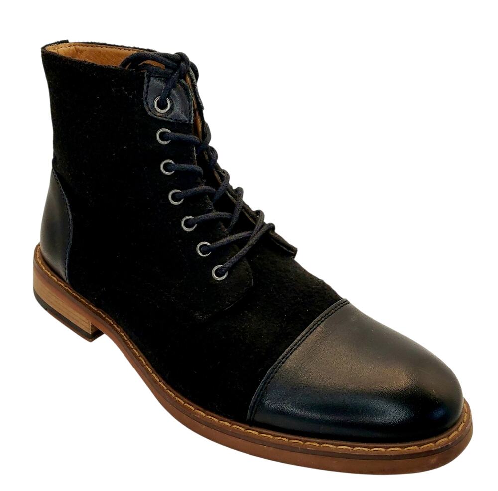 La Milano Men's Stance Oxford Ankle Boot Leather Wool Lace Up Black Size 11